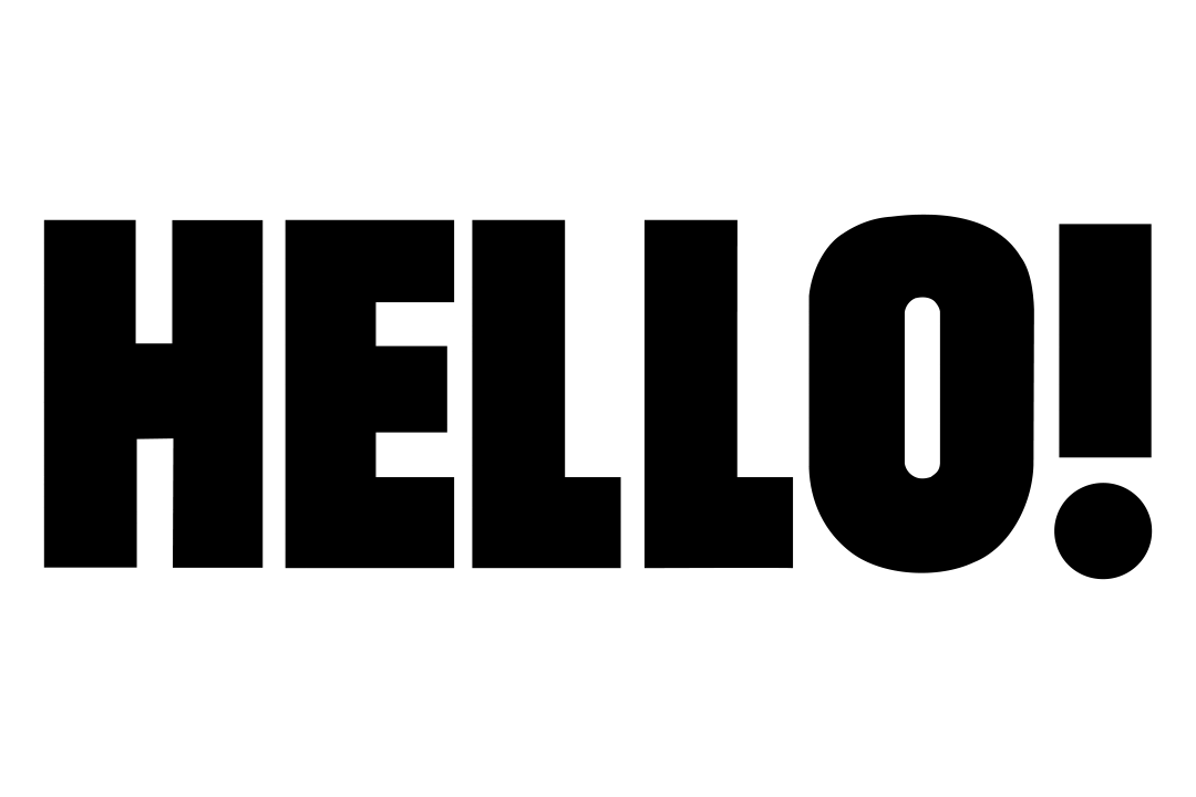 transparent background logo of Hello! Magazine in black